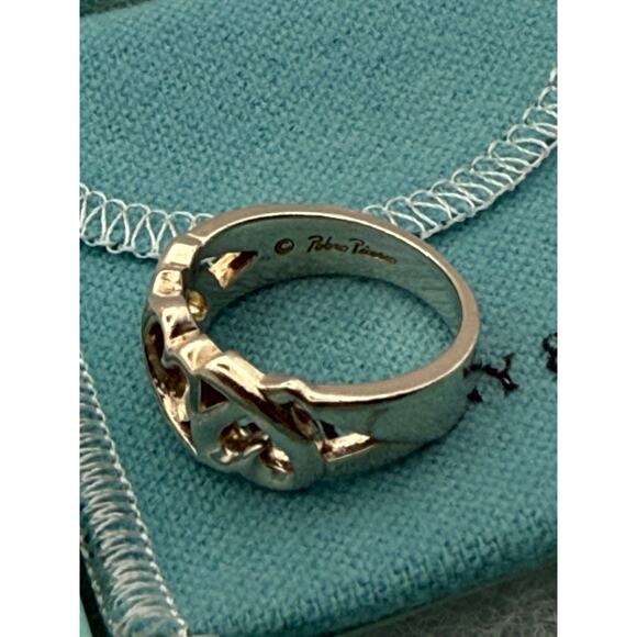 Tiffany & Co. Triple Loving Heart Ring with Box and Storage Pouch SZ 5.5 - Picture 9 of 11